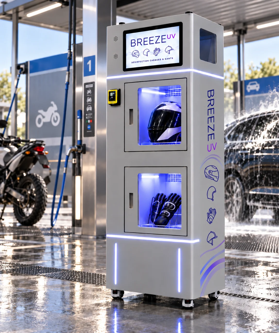 Borne BREEZE dans un carwash